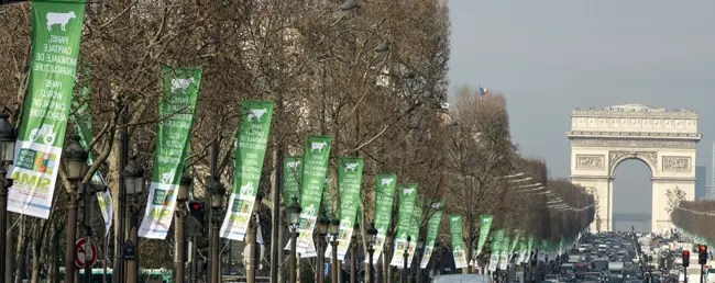 Drapeaux Salon de l'Agriculture sur les Champs Elysées à Paris