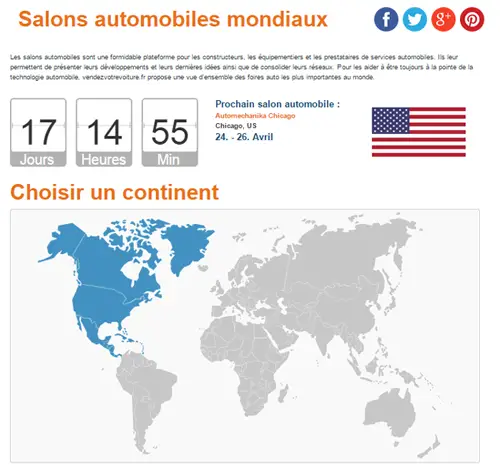 Carte interactive des salons automobiles mondiaux