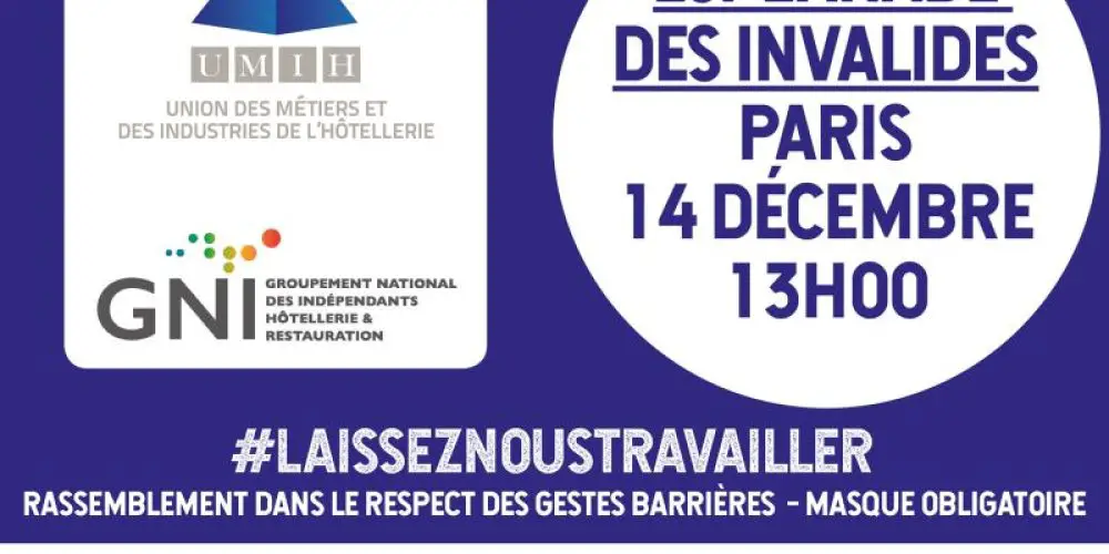 Lundi 14 décembre, mobilisation nationale des métiers de l’événementiel, de l’hôtellerie, de la restauration, et du tourisme